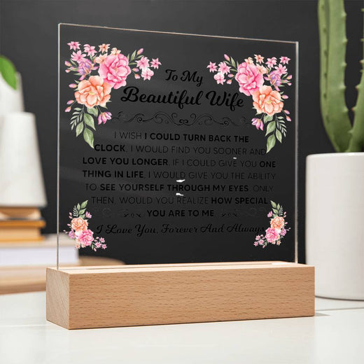 TO MY BEAUTIFUL WIFE SQUARE ACRYLIC PLAQUE